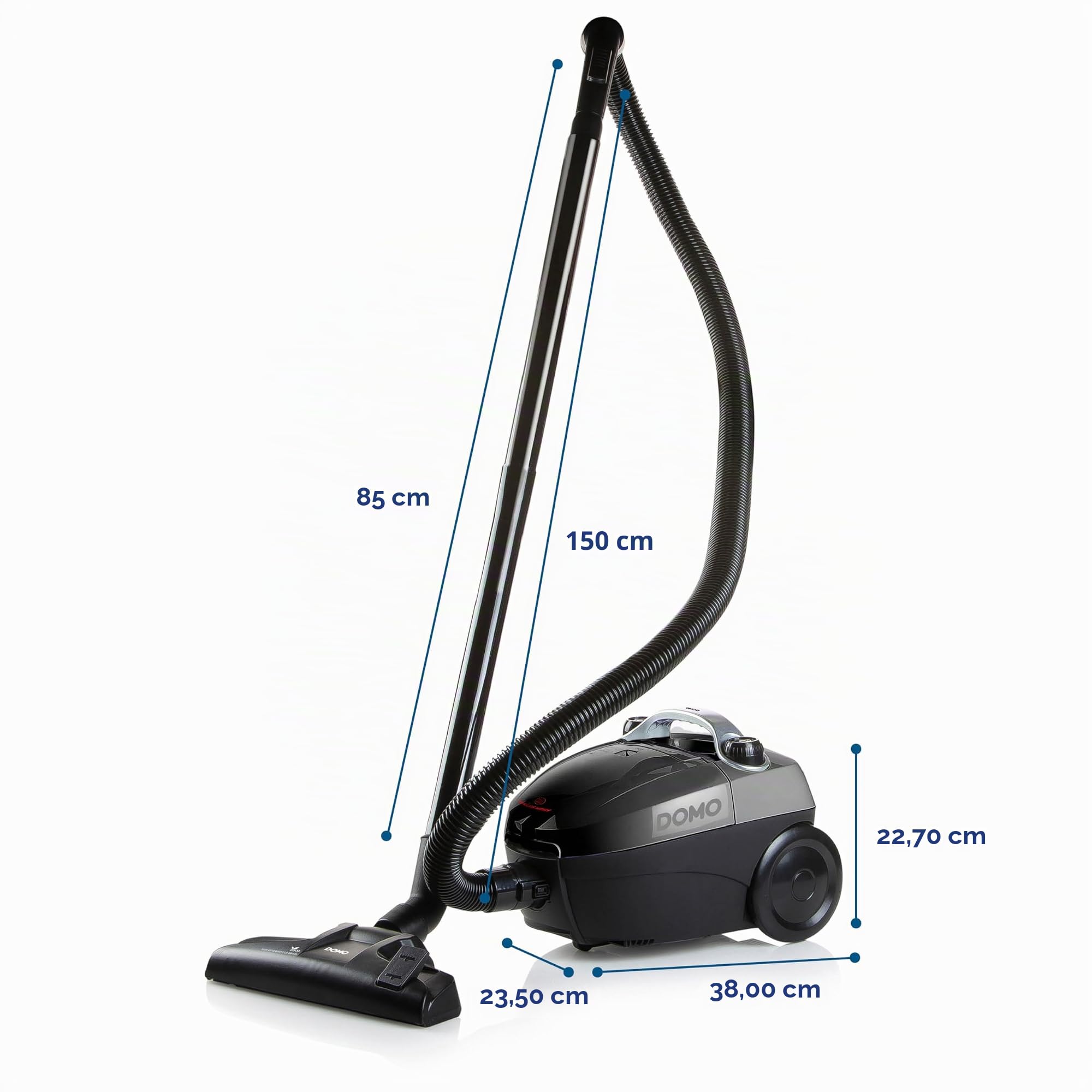 DOMO DO1033S Aspirapolvere con sacchetto - 1,5 L - nero