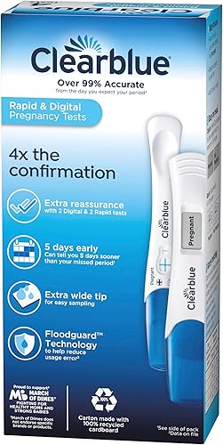 Miniatura 12 de Clearblue Paquete combinado de prueba de embarazo, 4 unidades, digital con cuenta regresiva inteligente y detección rápida, paquete económico