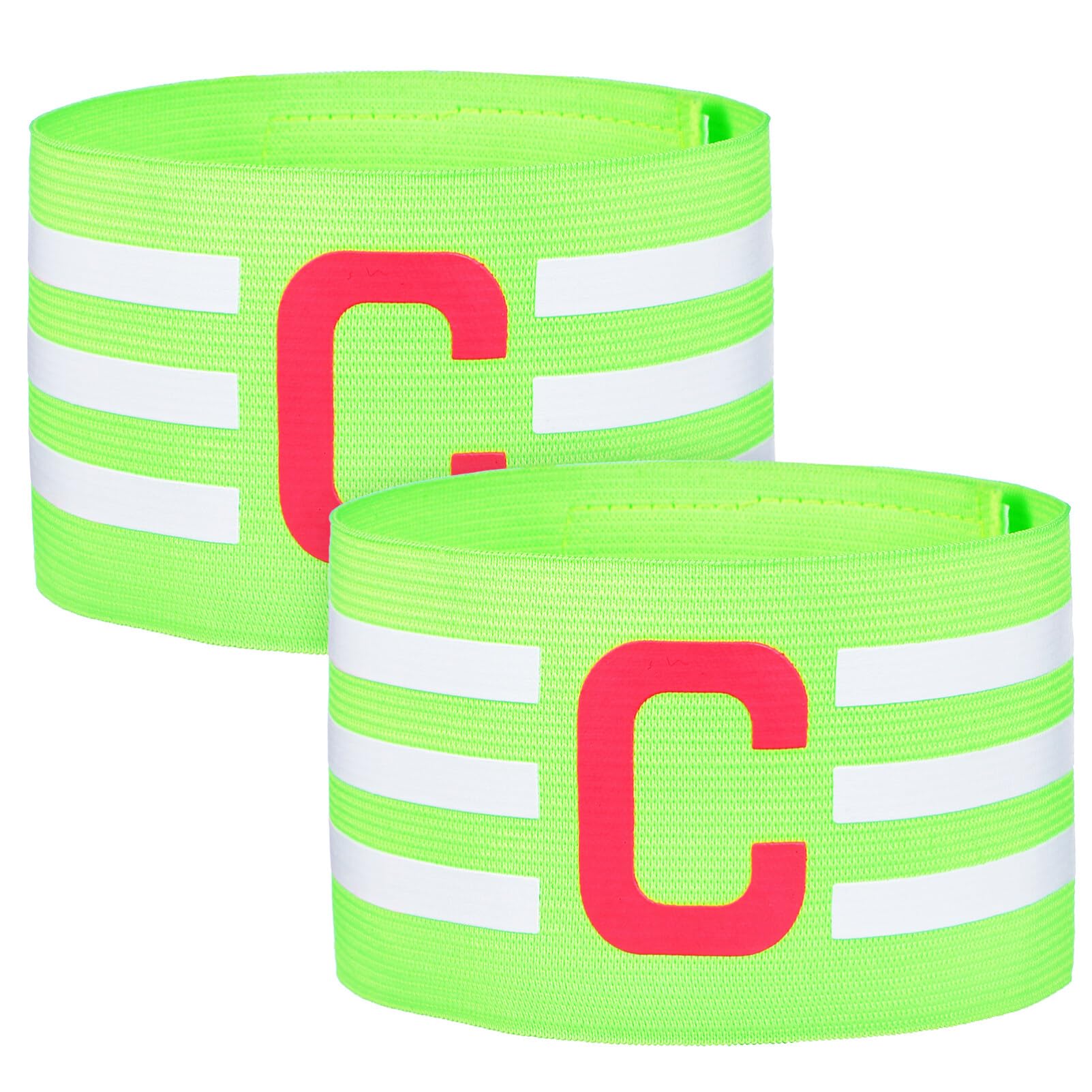 SUPVOX 2 Pcs Soccer Captain Arm Band 'Soccer Captain C' Cuff Bright Elastic for Sports Teams