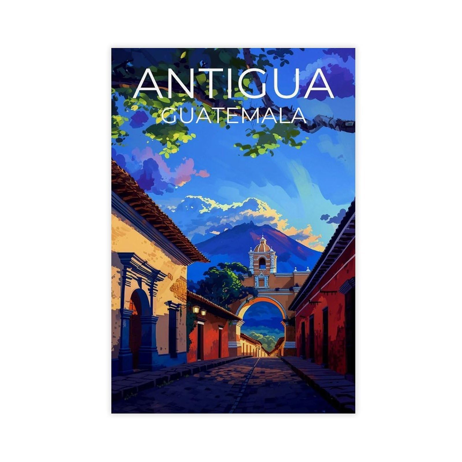 Bareronor Antigua Travel Poster Canvas Poster Bedroom Decor Landscape Office Room Decor Gift 8" L X 12" W