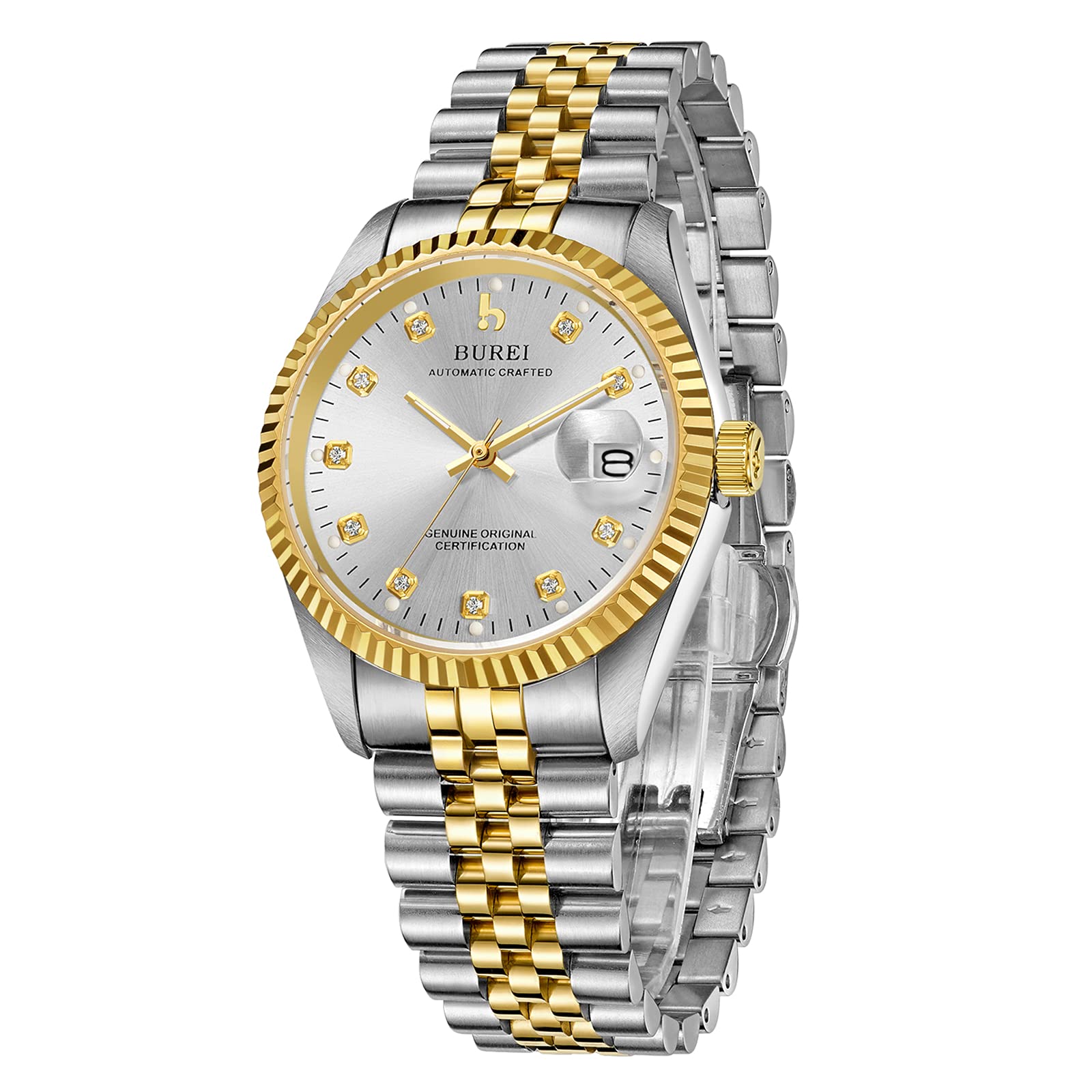 Automatic Men's Classic Mechanical Watch Date Display with Sapphire Ice