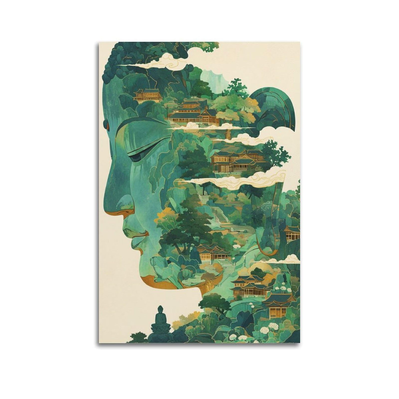 NOHYS Buddhism Poster Buddha Religious Beliefs Artwork Poster Decorative Painting Canvas Wall Posters And Art Picture Print Modern Family Bedroom Decor Posters 16x24inch(40x60cm)
