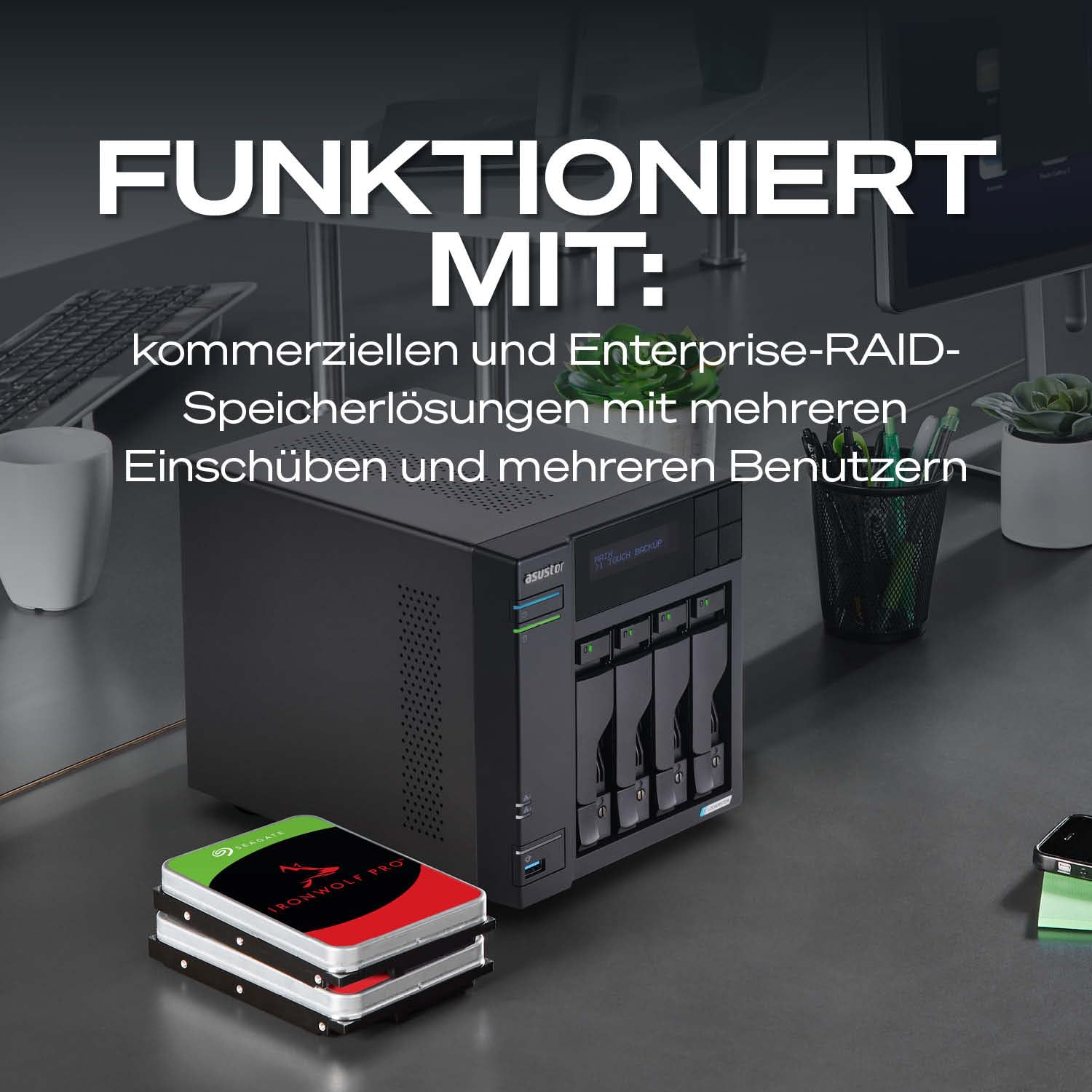 Seagate IronWolf Pro 8TB NAS Interne Festplatte HDD 3.5 Zoll 7200 U/Min CMR 256 MB Cache SATA 6 GB/S
