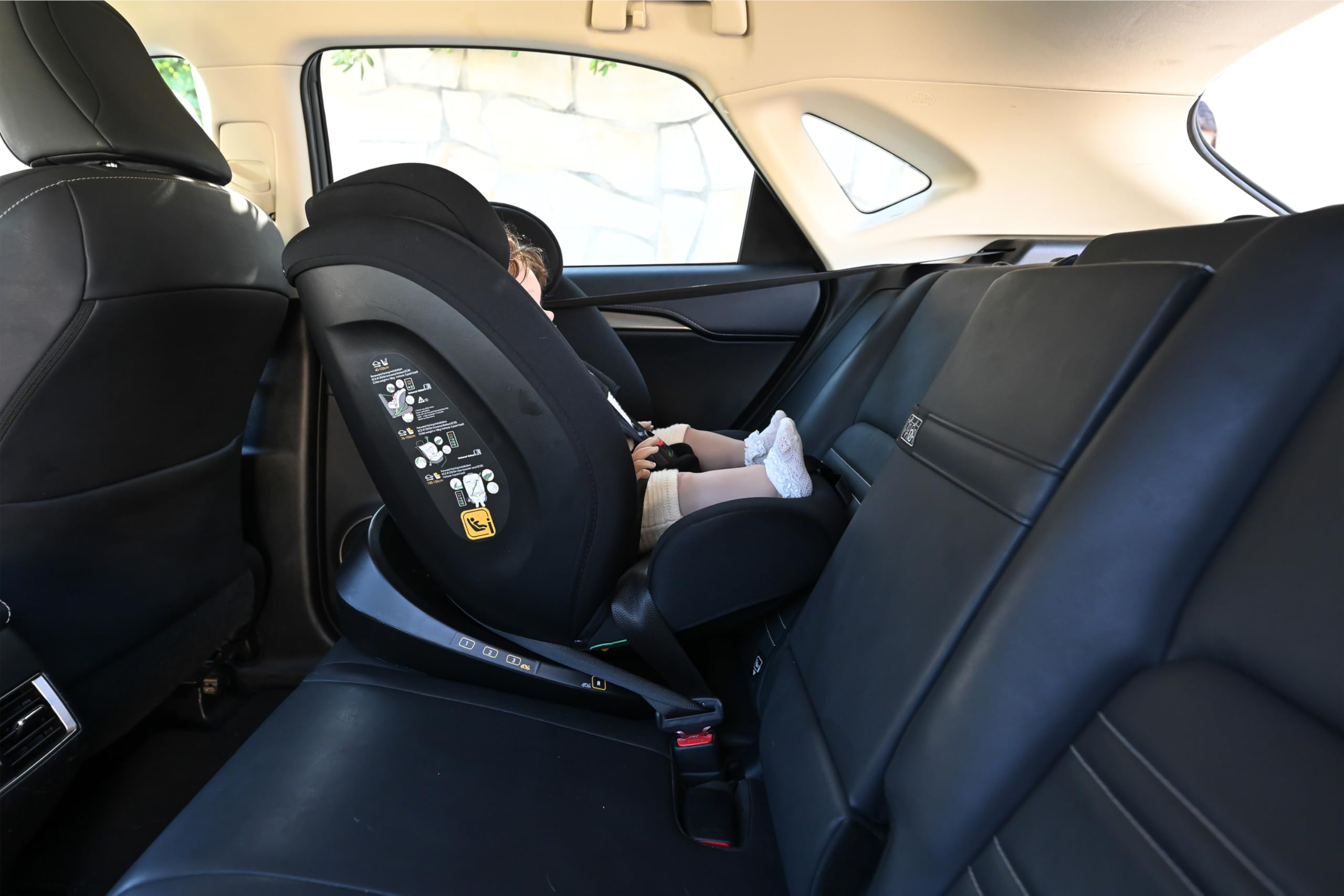 Deryan Clyde i-Size Kindersitz 40–150 cm Gruppe 0+/1/2/3 Autokindersitz mit Gurtbefestigung Seitenaufprallschutz Schwarz