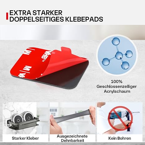 Doppelseitiges Klebepads Extra Stark 10St Doppelseitiges Klebeband Klebepads Doppelseitig Montageband Wasser & Temperaturbeständig für Autos Häusern und Büros Action-Kameras 44 * 34mm