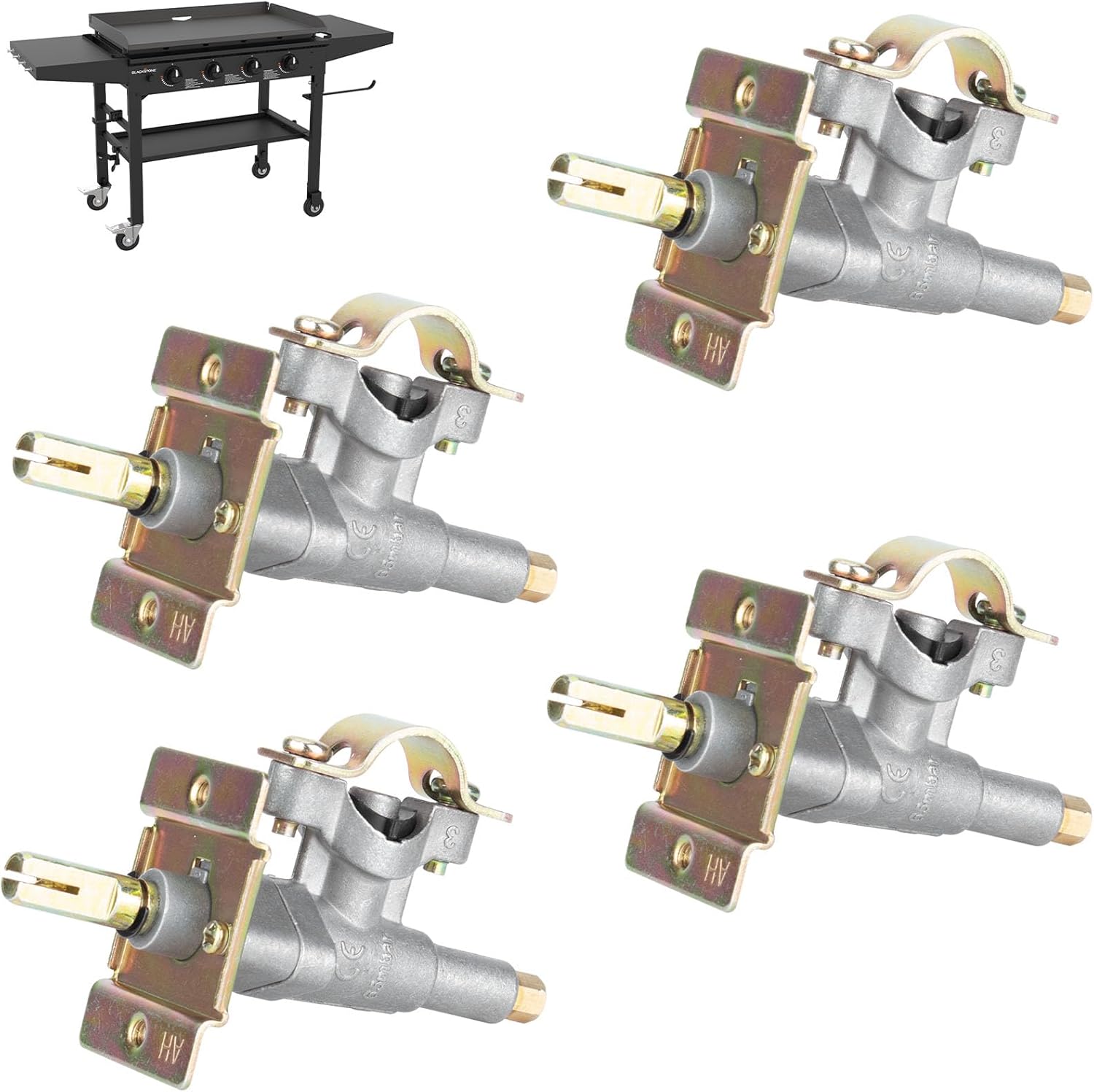 Burner Valve for Blackstone 36 Inch Griddle, Accessories for Blackstone Replacement Parts 1554 1863 1818 1836 1984 1825, Griddle Control Valve Parts for Blackstone 4 Burner Grills, 4PCS