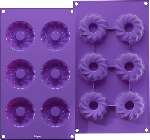 Miniatura 3 de Bakerpan Mini moldes de silicona para tartas, mini moldes de gelatina, moldes pequeños de gelatina, moldes para pasteles, 6 cavidades - Juego de 2