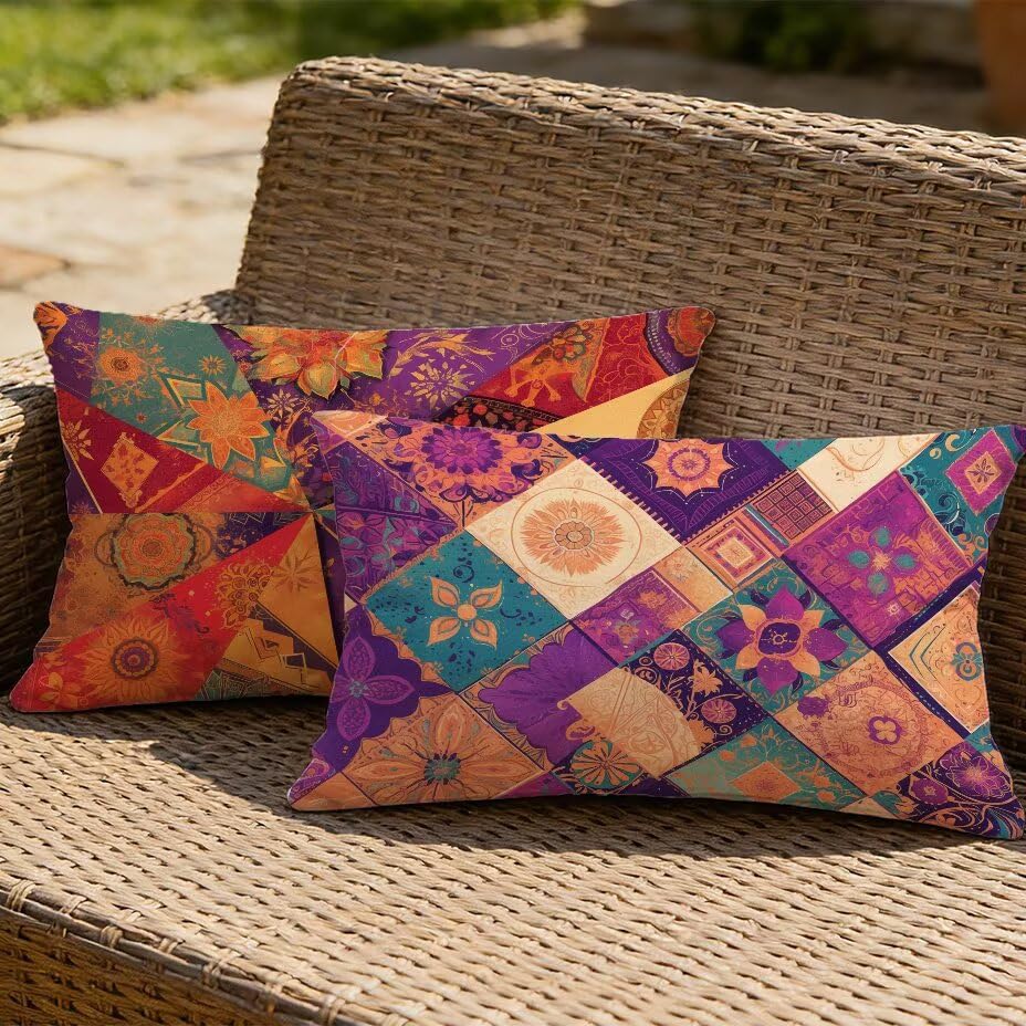 Housse de coussin de jardin 80x100 texture lin haut de gamme chic patio M-P874