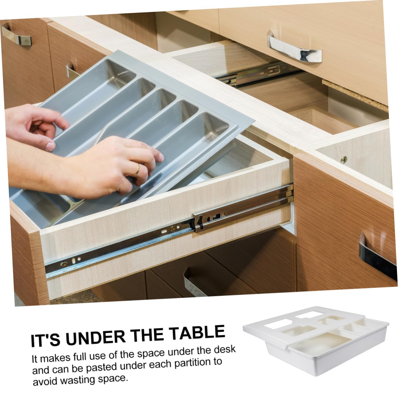 Gadpiparty Estuche Adhesivo Para Lápices Organizador De Artículos Cajón Debajo Mesa Contenedor De Papelería Caja Debajo Del Escritorio
