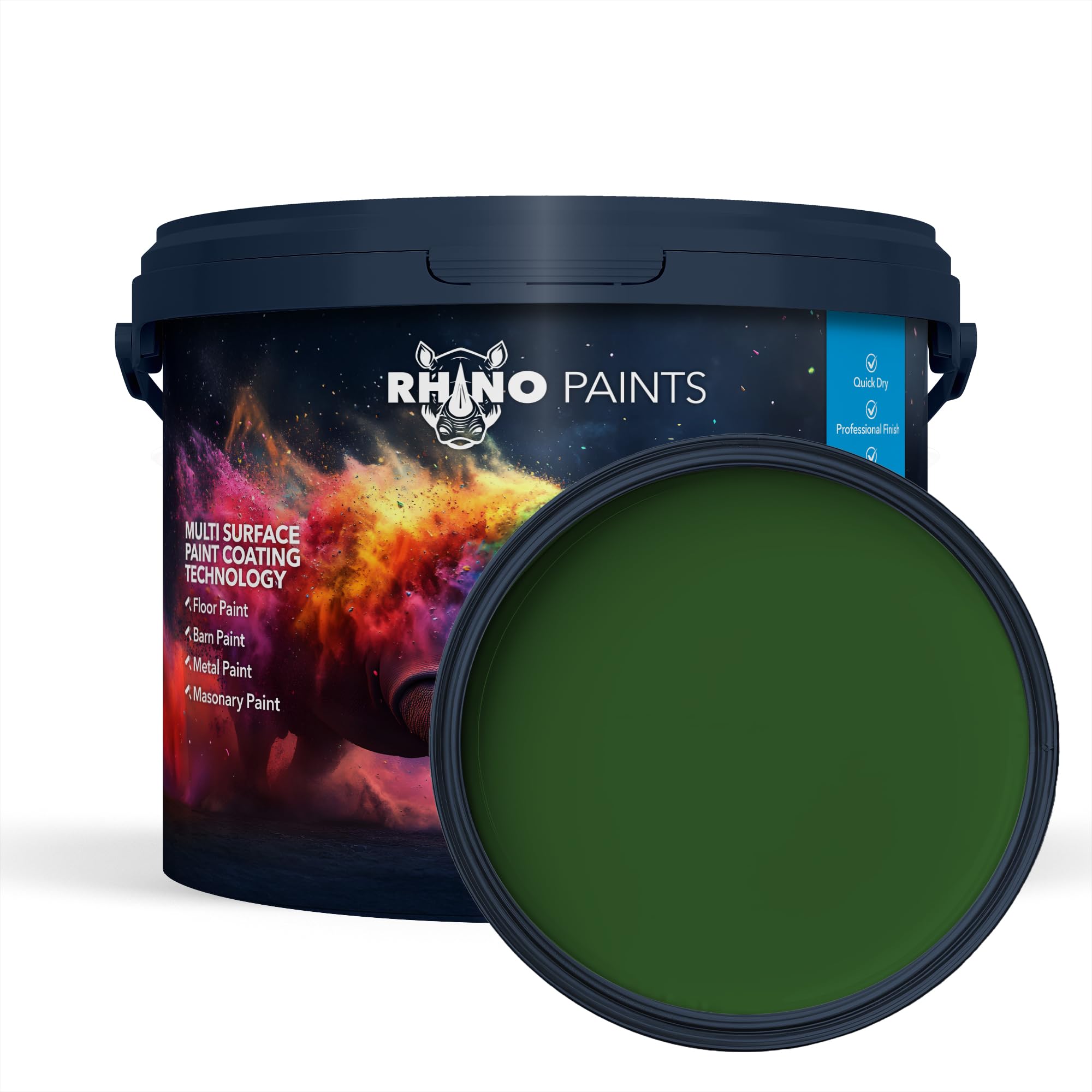 RHINO PAINTS PU350 Industrial Polyurethane Paint Coating, 20L, Green, Heavy-Duty for Concrete and Metal