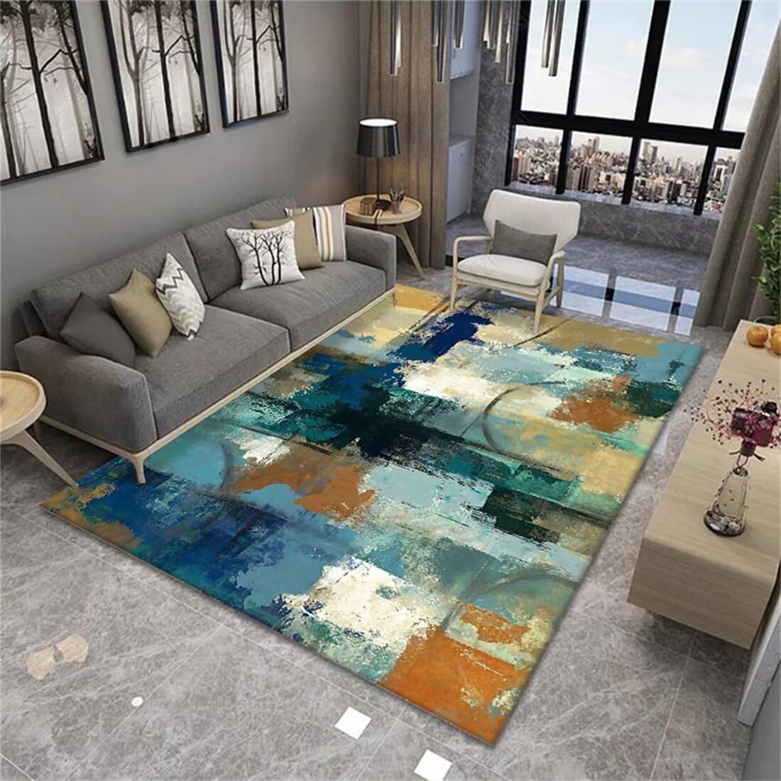 Tapis doux lavable en machine fini les taches dans le couloir 90x200cm