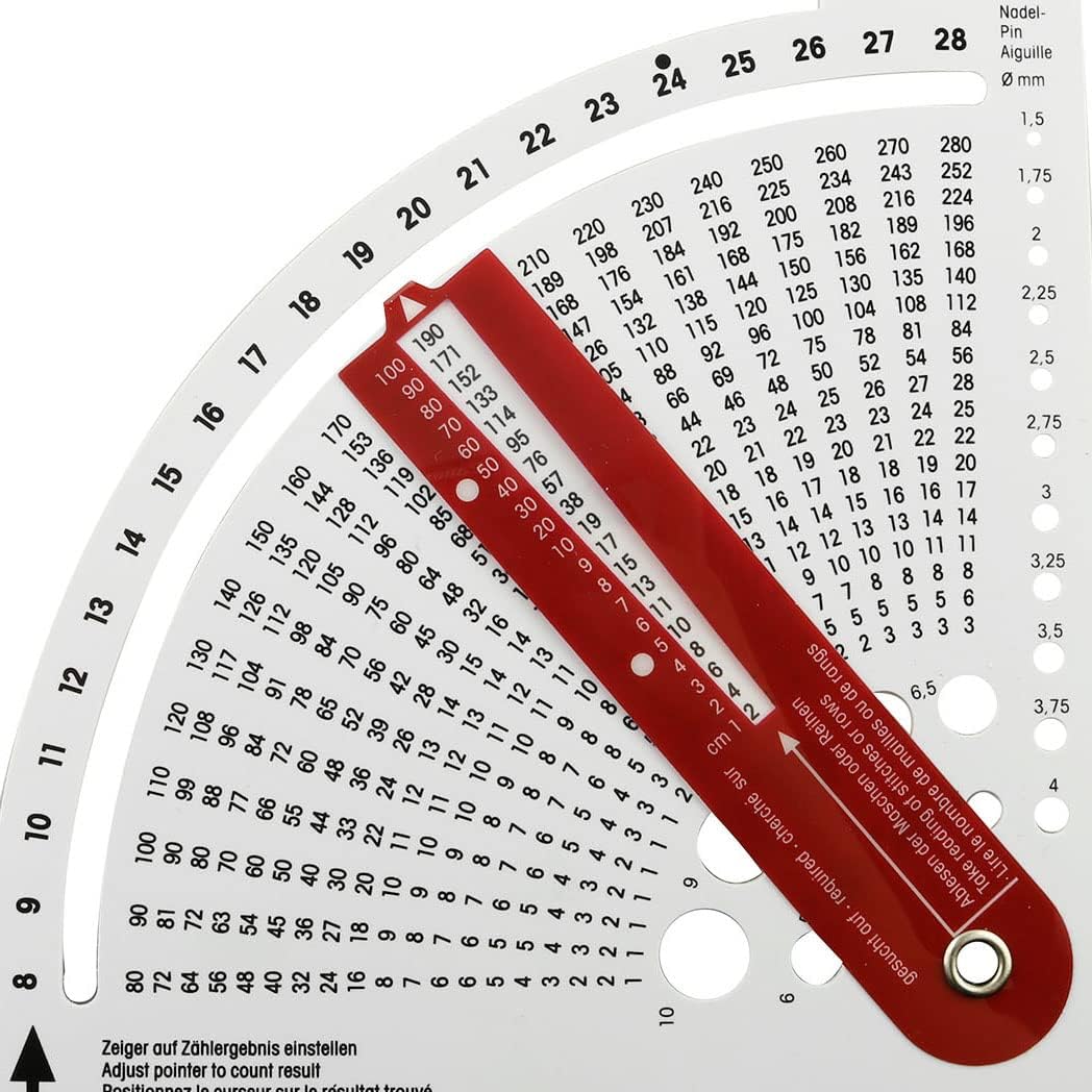 JCBIZ Knitting Counter Knitting Gauge Converter 150x150mm Knitting Stitch Calculator and Counting Frame Ruler, Knitting Tools