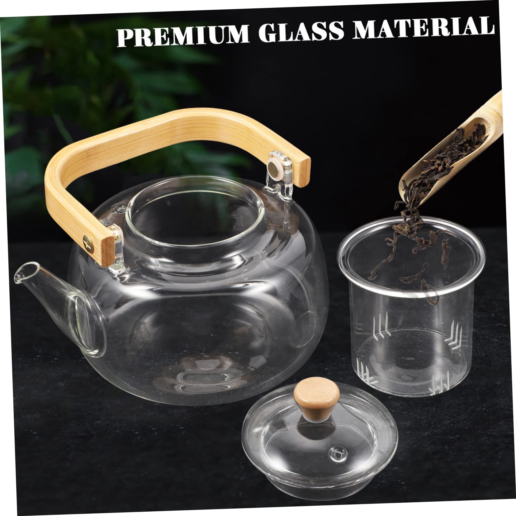 MAGICLULU Teiera Trasparente con Resistente Alle Alte Temperature Adatta per Infusi Tè Tisane e Tè Fiori Facile Rimovibile