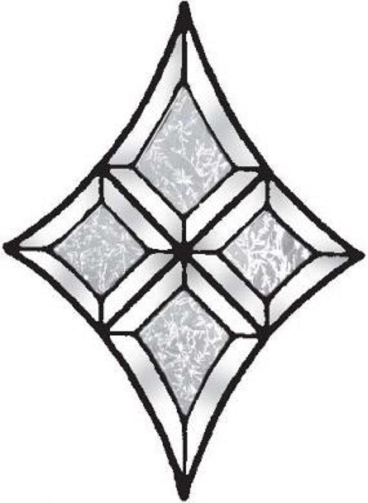 Stained Glass Supplies Large Flared Diamond Style Clear Glue Chip Bevel Cluster BC309LGC