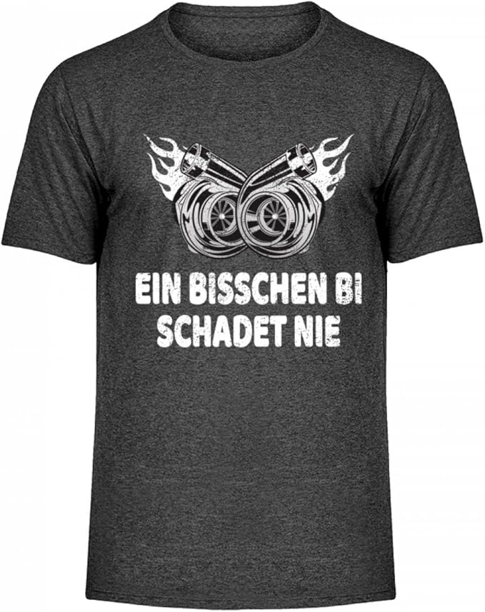 Hochwertiges Herren Melange Shirt Turbolader BiTurbo TShirt EIN