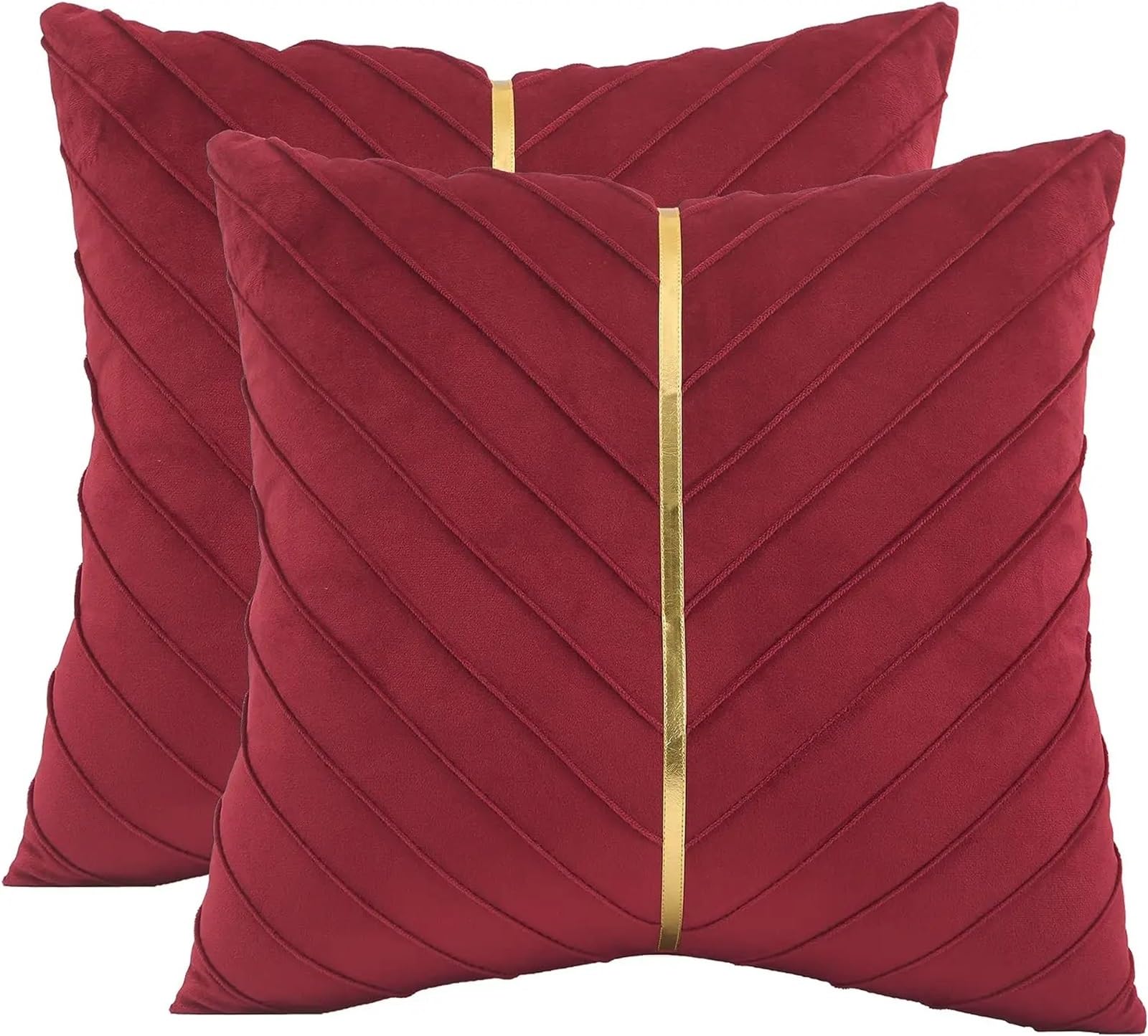 Housses de coussin velours multicolore rouge 60x60 pour oreiller de salon