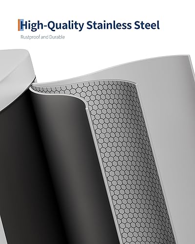 Miniatura 4 de Garvee Juego combinado de botes de basura de metal de 13 galones (50 L) y 2.6 galones (10 litros), bote de basura inoxidable con tapa, cubo de