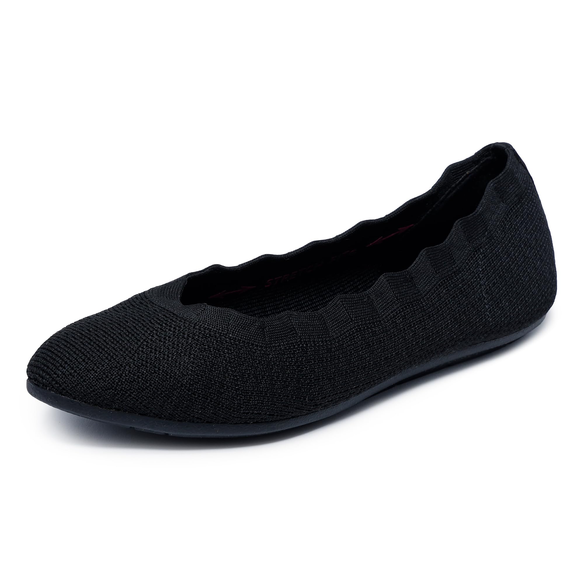 Skechers Cleo 2.0 - Love Spell Scalloped Knit Skimmer Flats with Air-Cooled Memory Foam BallerinesFemme