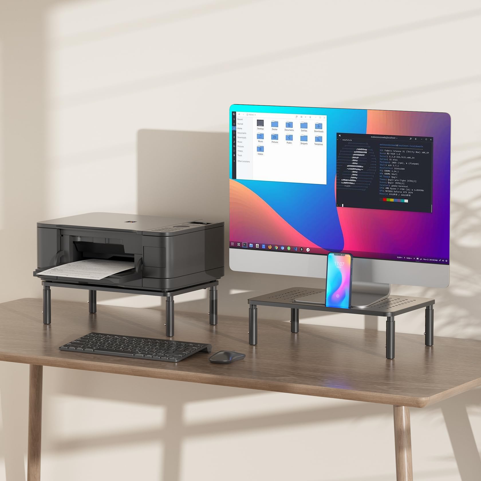 Snapklik.com : UPGRAVITY 2 Pack Monitor Riser, Adjustable Height Metal ...