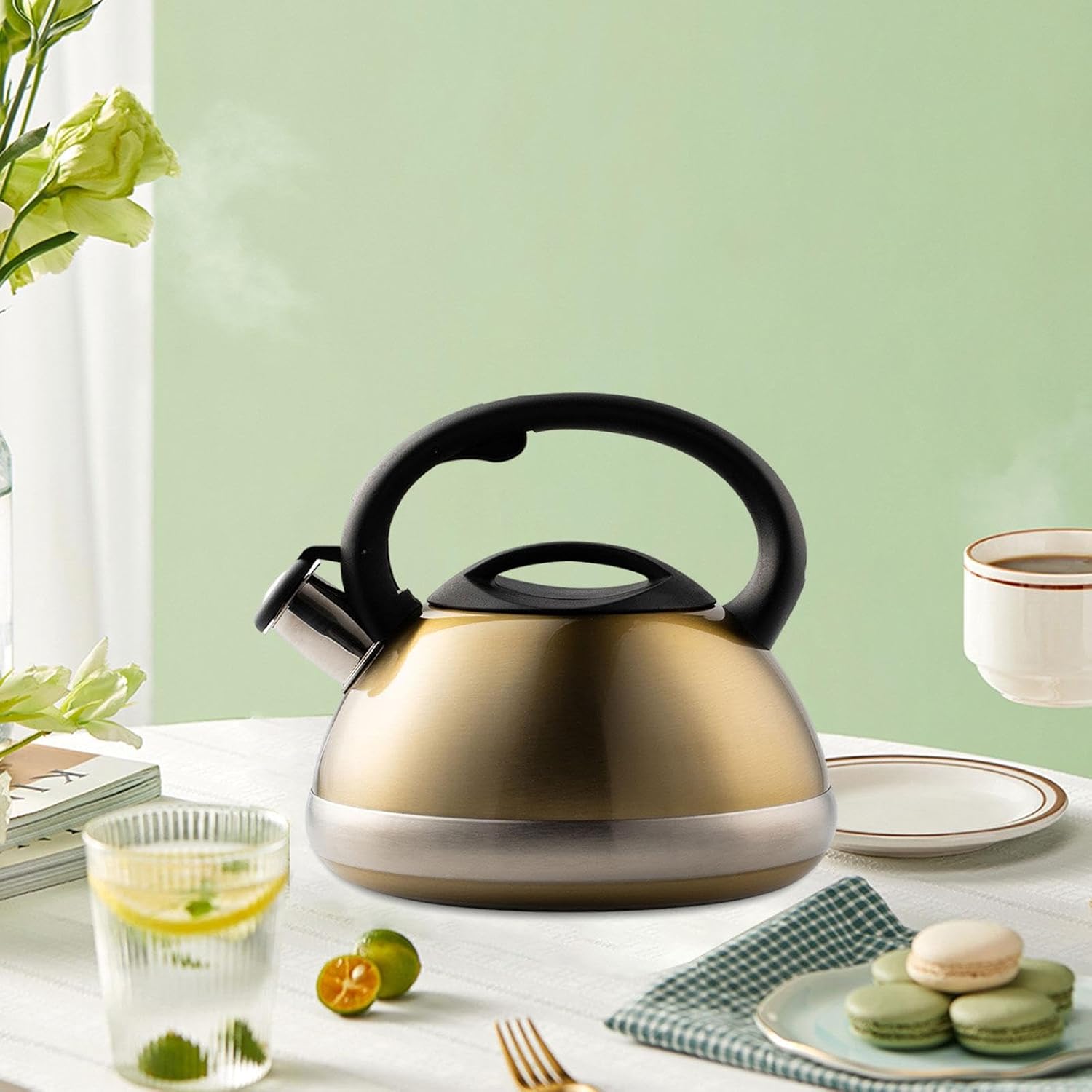 Tea Kettle 3L Teapot Water Kettle Whistling Kettle for Picnic