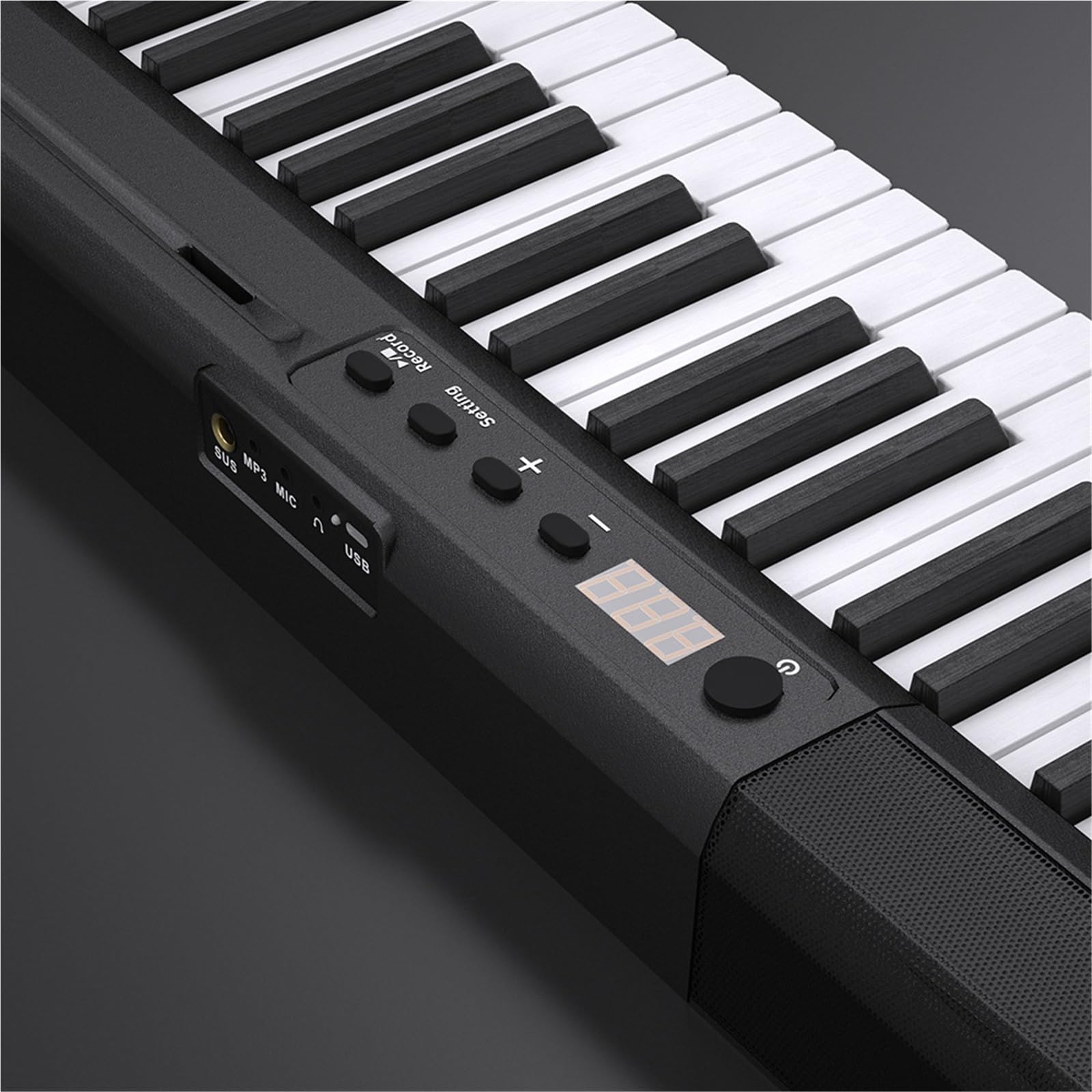 Tastiera Digitale Per Principianti Tastiera Per Pianoforte Elettronico Portatile A 88 Tasti, Tastiera Semi-pesata Full Size, Pianoforte Elettrico Con Pedale Sustain(Black)