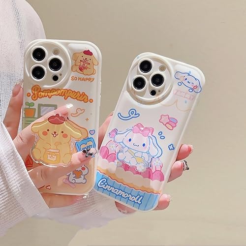 Miniatura 2 de Funda Kawaii compatible con iPhone 12 Pro Max, bonita funda de dibujos animados, funda suave de TPU con soporte de agarre para mujeres y niñas,
