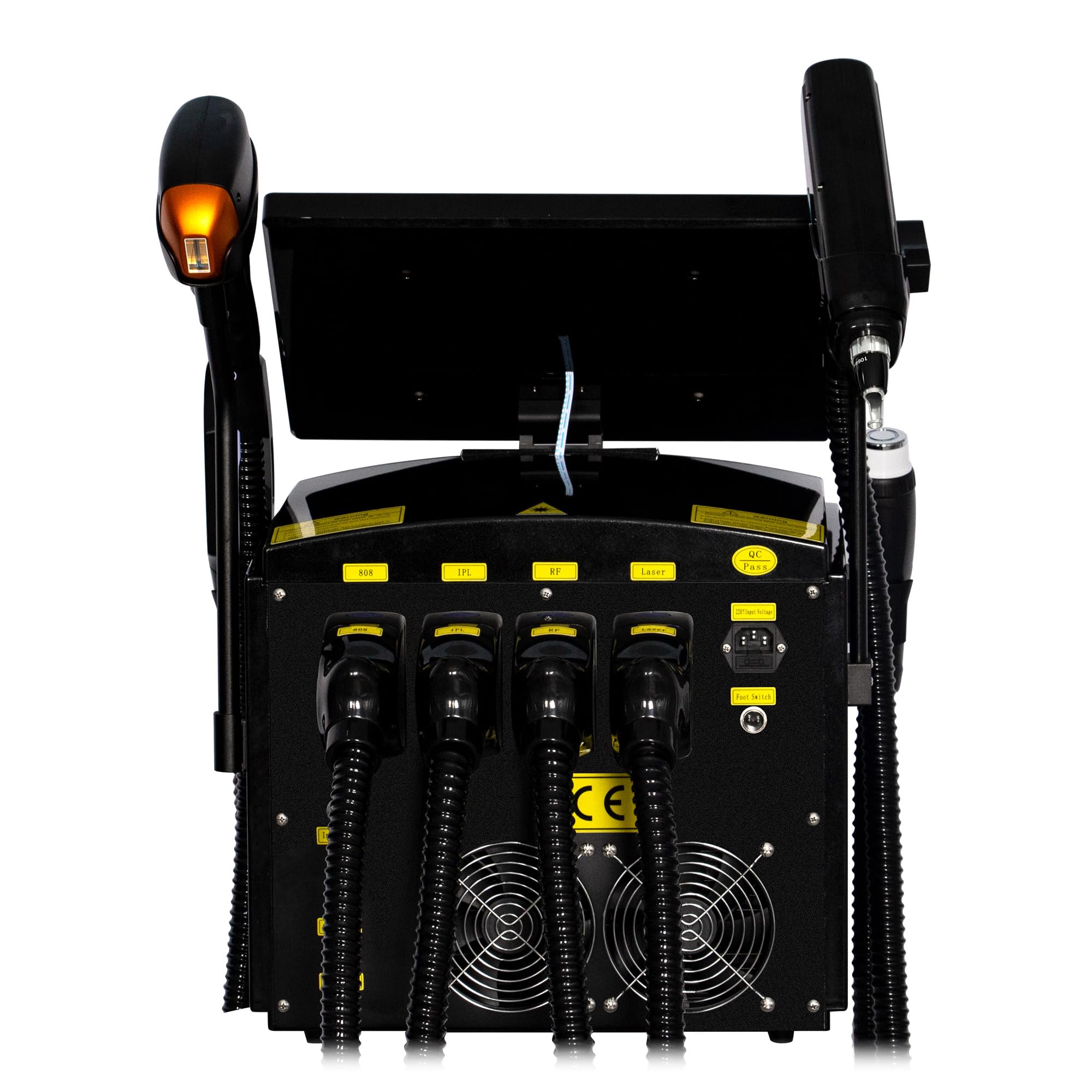 Macchina epilazione laser a diodo 808nm multifunzione 4 in 1 | Piattaforma multi manipolo per epilazione, servizi IPL con filtri e trattamenti estetici RF in salone