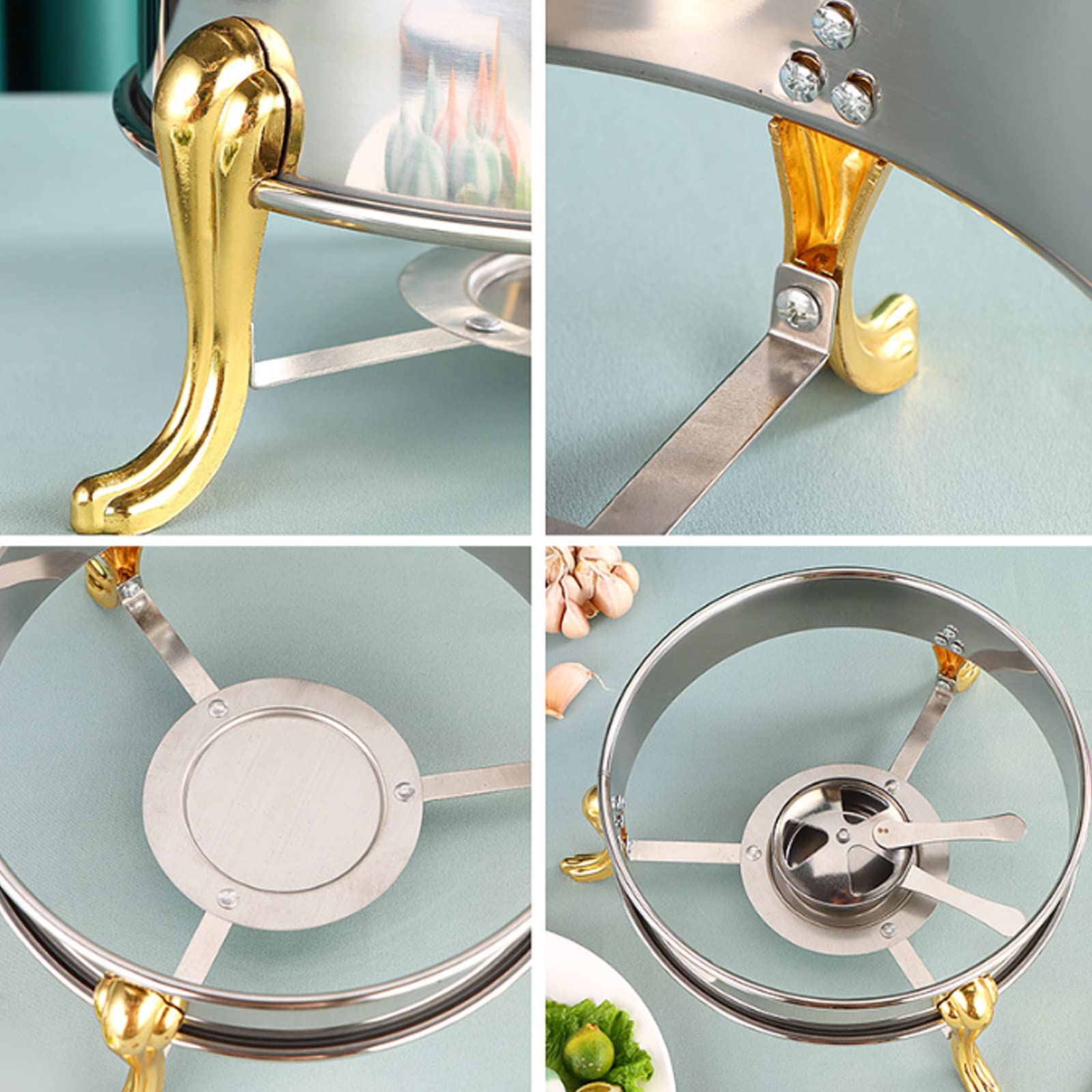 Spirituskocher für Innenraum Mit Topf Campingkocher Tragbarer Camping Alkoholkocher, Mini Spirituskocher Spiritusbrenner für Innenraum und Im Freien Camping Kochherd,Silver-28cm