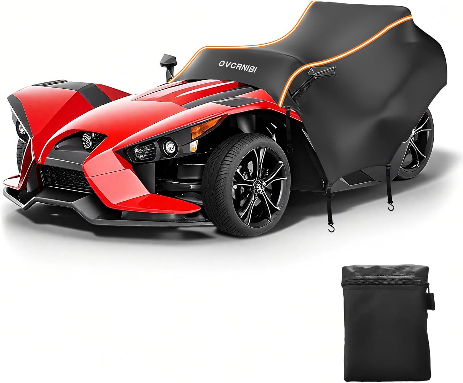 Polaris Slingshot Half Cover,600D Heavy Duty Waterproof Cover with Reflective Strips and Windproof Buckles for Polaris Slingshot,94''L x 78''W x 52’‘H