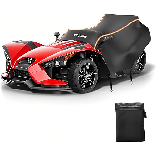Polaris Slingshot Half Cover,600D Heavy Duty Waterproof Cover with Reflective Strips and Windproof Buckles for Polaris Slingshot,94''L x 78''W x 52’‘H