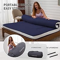 Vista 5 de Dr.Futon Colchón de futón japonés extra grueso plegable enrollable para invitados, tumbona y Tavel