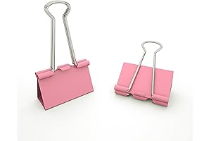 Binder Clips Medium Metal Clamp 1.25" (Pink, 24-PCS)
