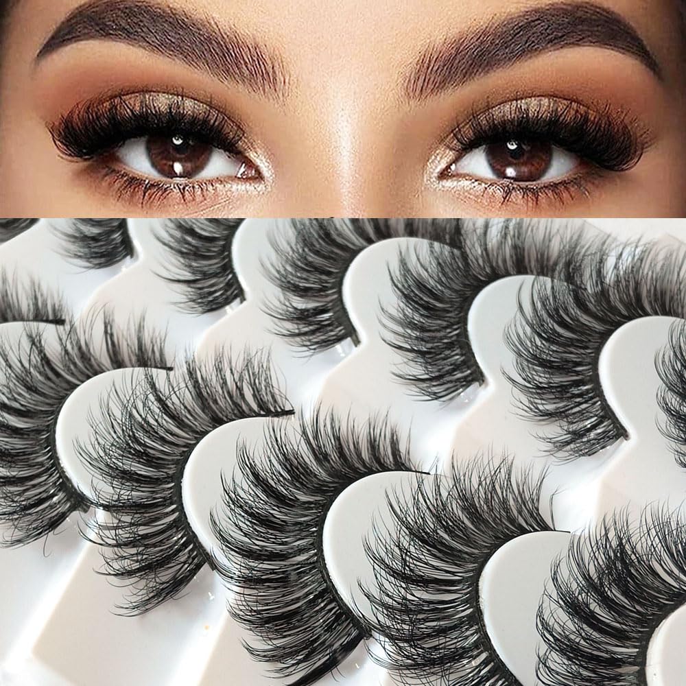 7 Pairs Fluffy Eyelashes Volume 7D Eye Lashes Extension Long Thick Handmade Soft Eyelash Natural Dramatic Looking Handmade