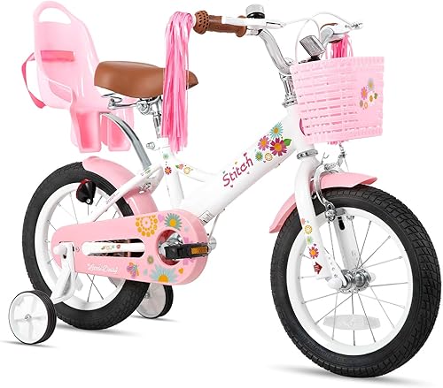 JOYSTAR Little Miss - Bicicleta infantil para niñas de 3 a 7 años con ruedas de entrenamiento de 12, 14 y 16 pulgadas, bicicleta de princesa con