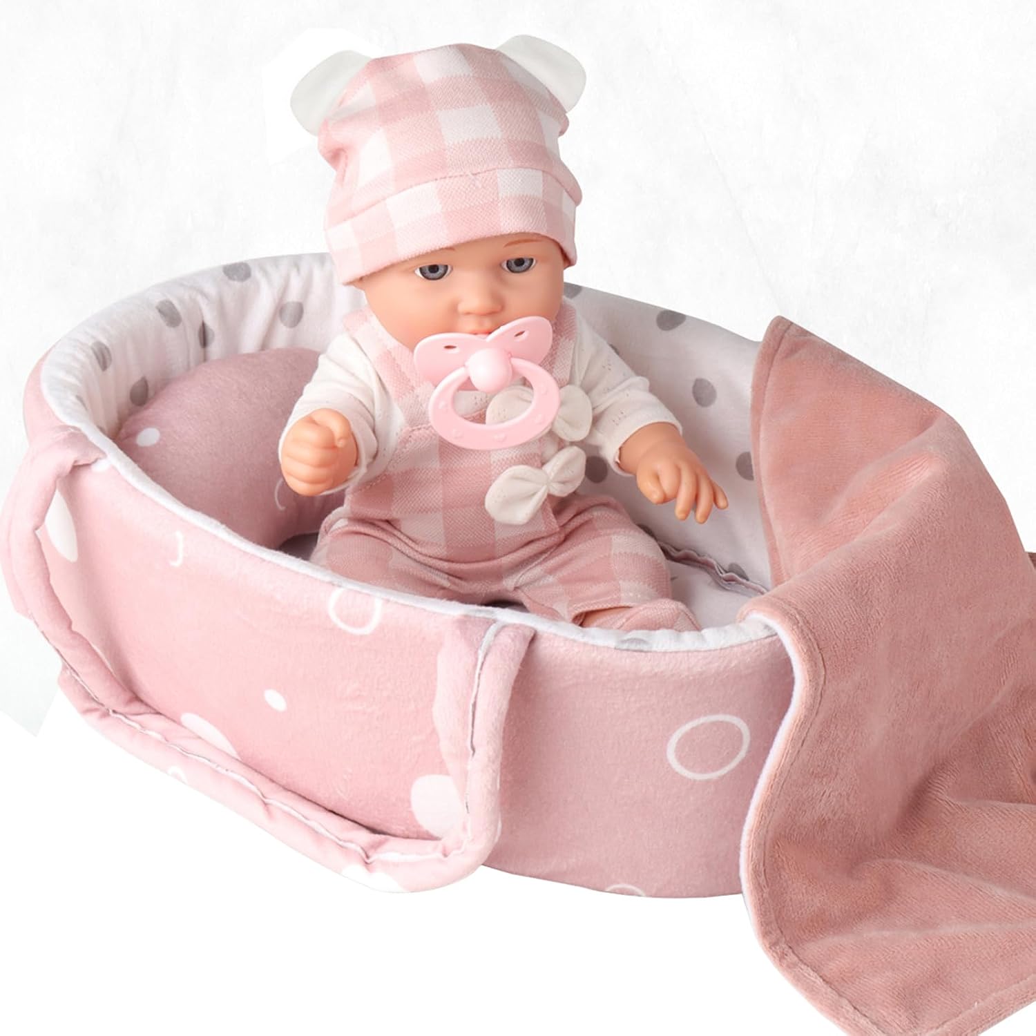 12 Inch Baby Doll with Doll Clothes, Hat, Pacifier and Other Accessories