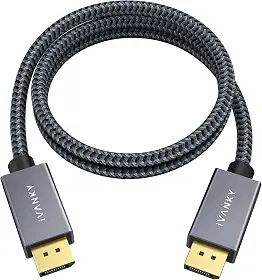 IVANKY Cabo DisplayPort 3FT/1M, cabo DP curto para DP, [4K @60Hz, 2K @165Hz, 2K @144Hz] Cabo DisplayPort de alta velocidade para DisplayPor1.2, compatível com monitor de jogos, placa gráfica, PC