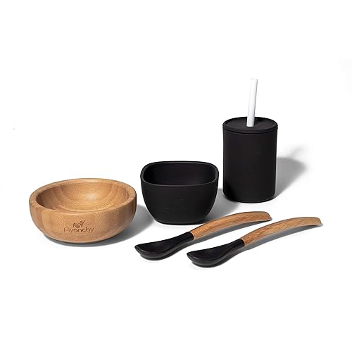 Miniatura 1 de Avanchy Bamboo La Petite Family Collections Set de regalo verde – Incluye mini cuenco de bambú, cuenco de silicona, taza de silicona y cucharas de