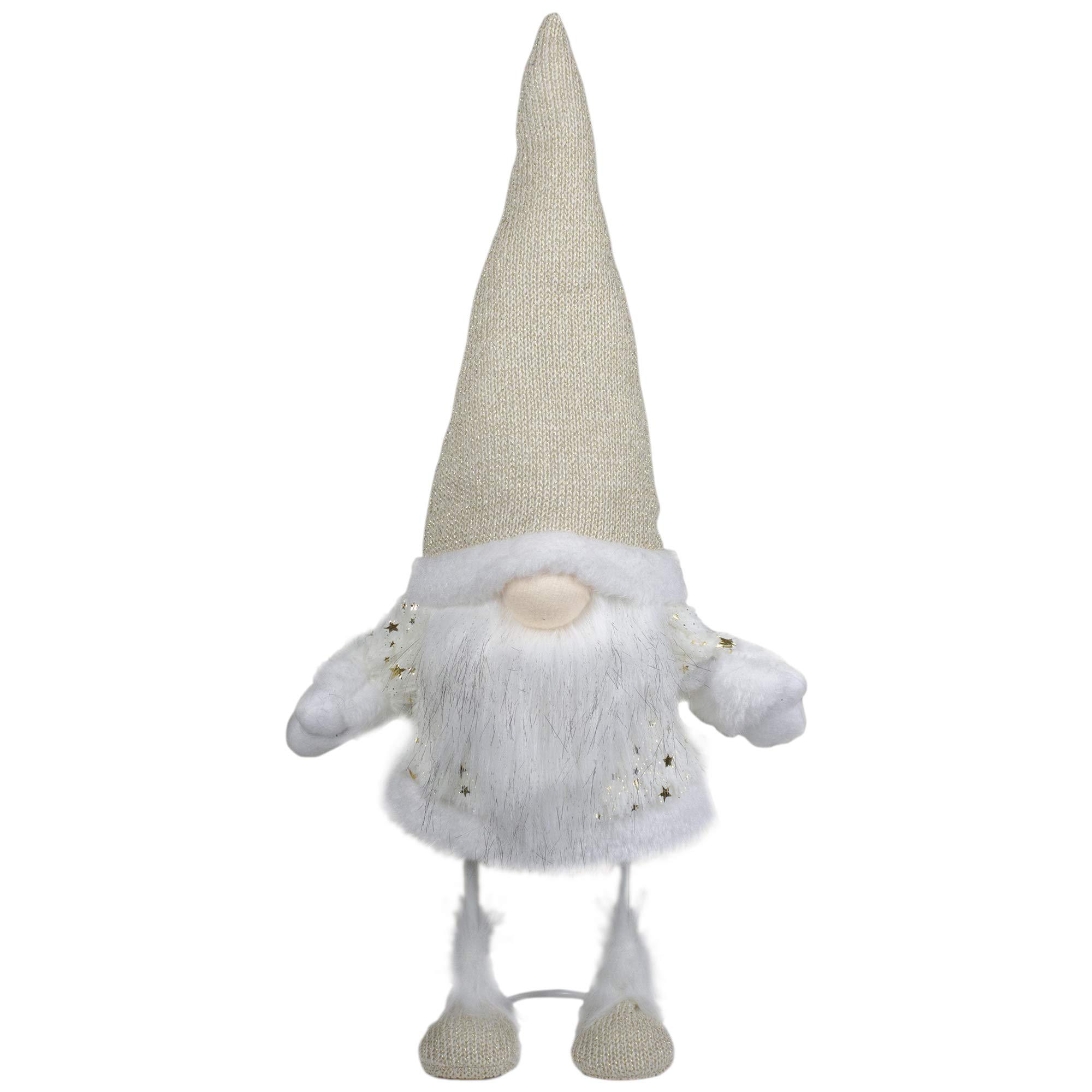 Northlight Gnome with Stars and Faux Fur Sweater Christmas Decoration - 17