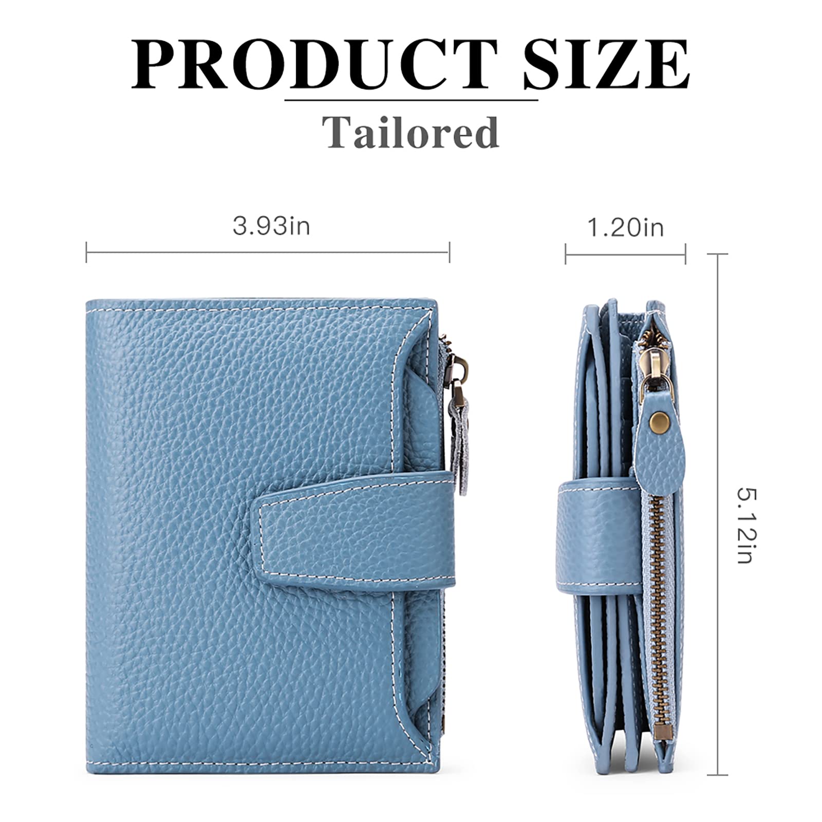 SENDEFN Portafoglio Donna in Pelle Vera Piccolo Portamonete Cute con Cerniera 14 Carte Portafoglio Donna Pelle con Tanti Scomparti