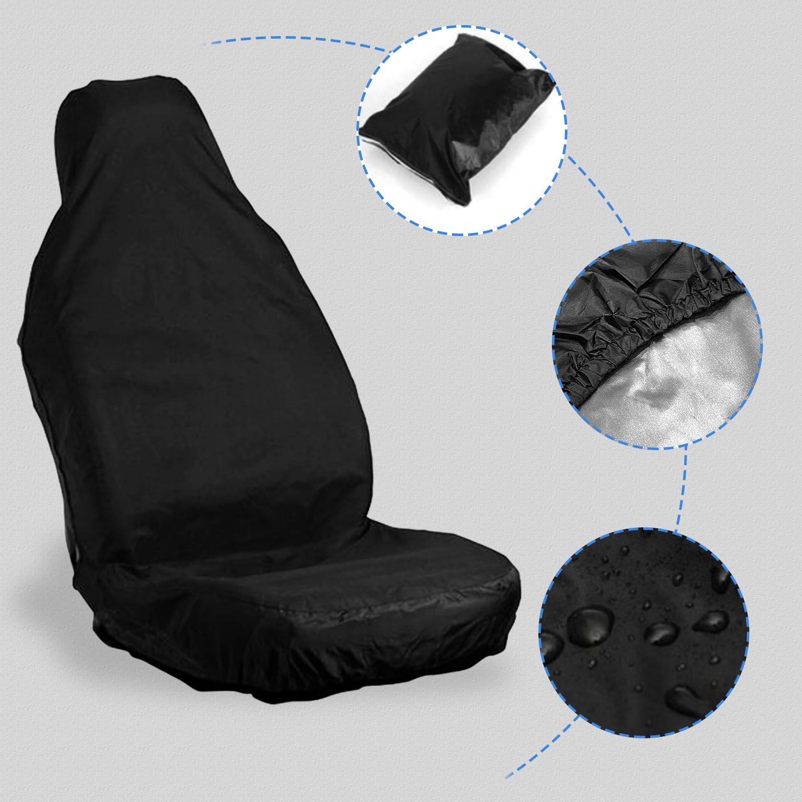 TSHAOUN 2 x Housse Siege Voiture Avant Protection Nylon Couverture siège conducteur Voiture Universelle étanche, Couvre Siege Auto Lavable Protecteur pour La Course Et Les Animaux Domestiques