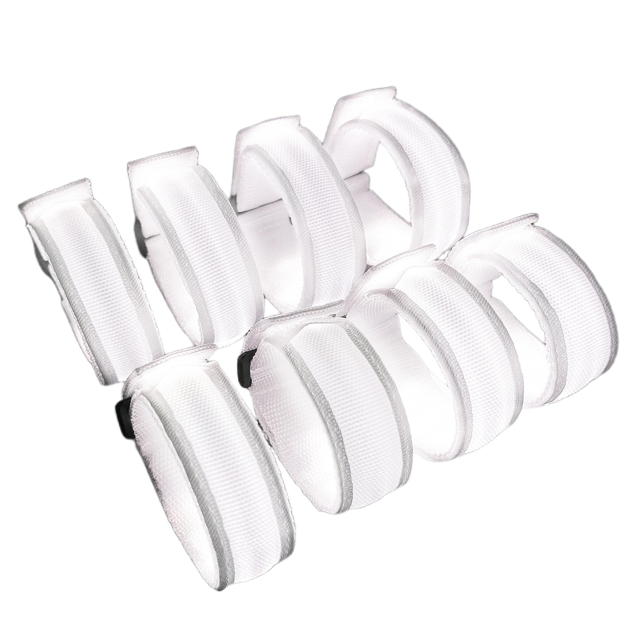 KIRALUMI 8 Pack White LED Light Up Bracelets, 3 Light Modes