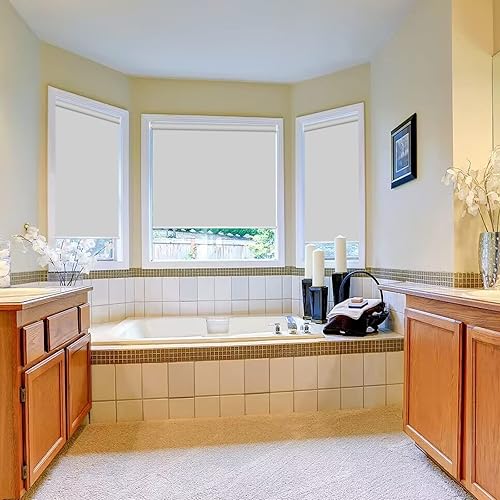 Vista 39 de Persianas enrollables opacas de montaje interior sin taladro, persianas de ventana de alta calidad, protección UV, fácil de instalar, para oficina