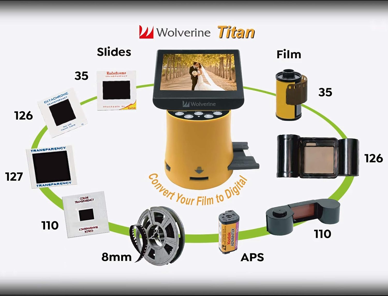 Best Review Wolverine Titan 8-in-1 High Resolution Film to Digital Converter with 4.3 Screen and HDMI Output (Blue)
