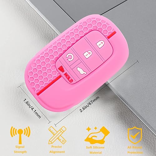 Miniatura 5 de BE - Funda para llavero Honda, HR-V de silicona con llavero compatible con Honda Accord Civic HR-V CR-V Pilot Sport SI EX EX-L Touring, carcasa de