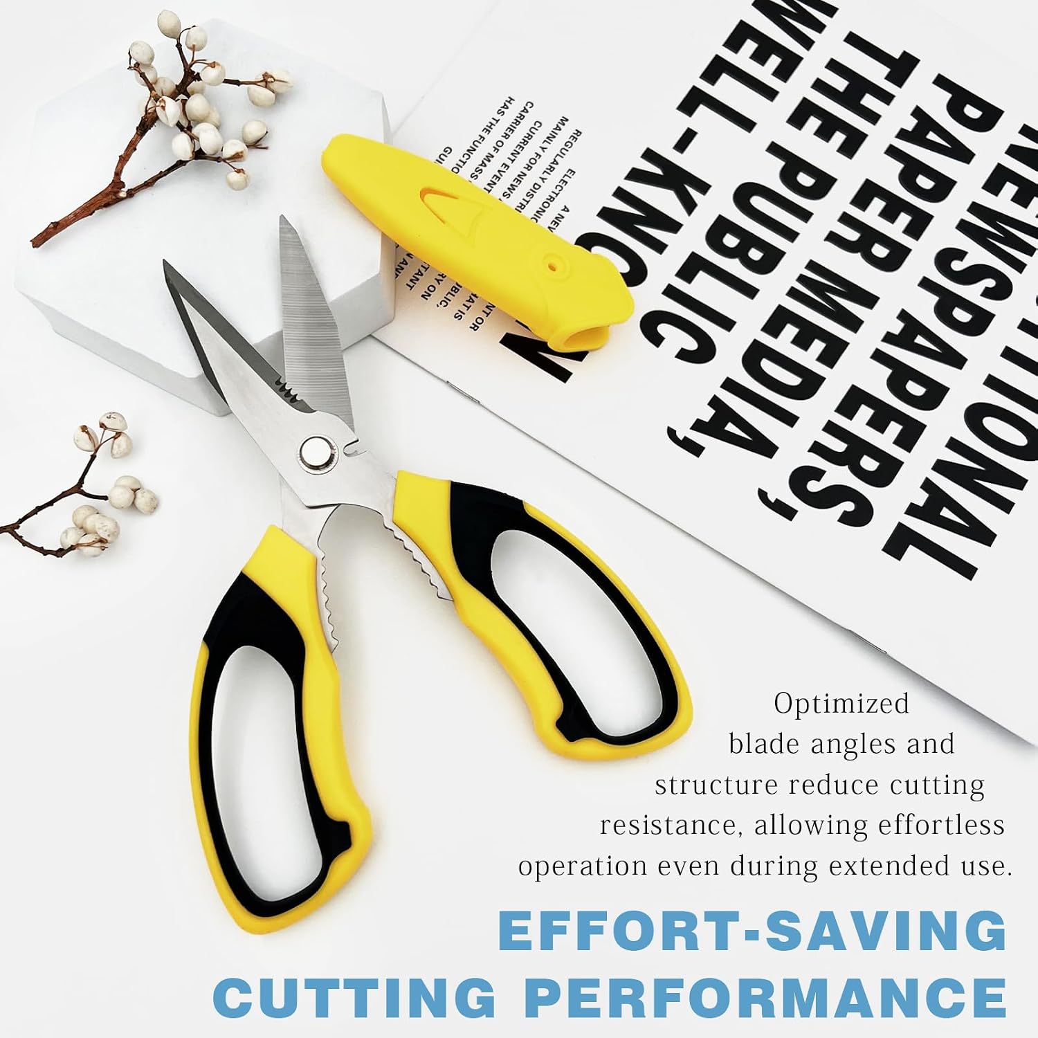 8.07" Heavy Duty Utility Scissors – Multipurpose Serrated Shears for Cardboard, Wire, Fabric, Leather & Household Tasks image 5