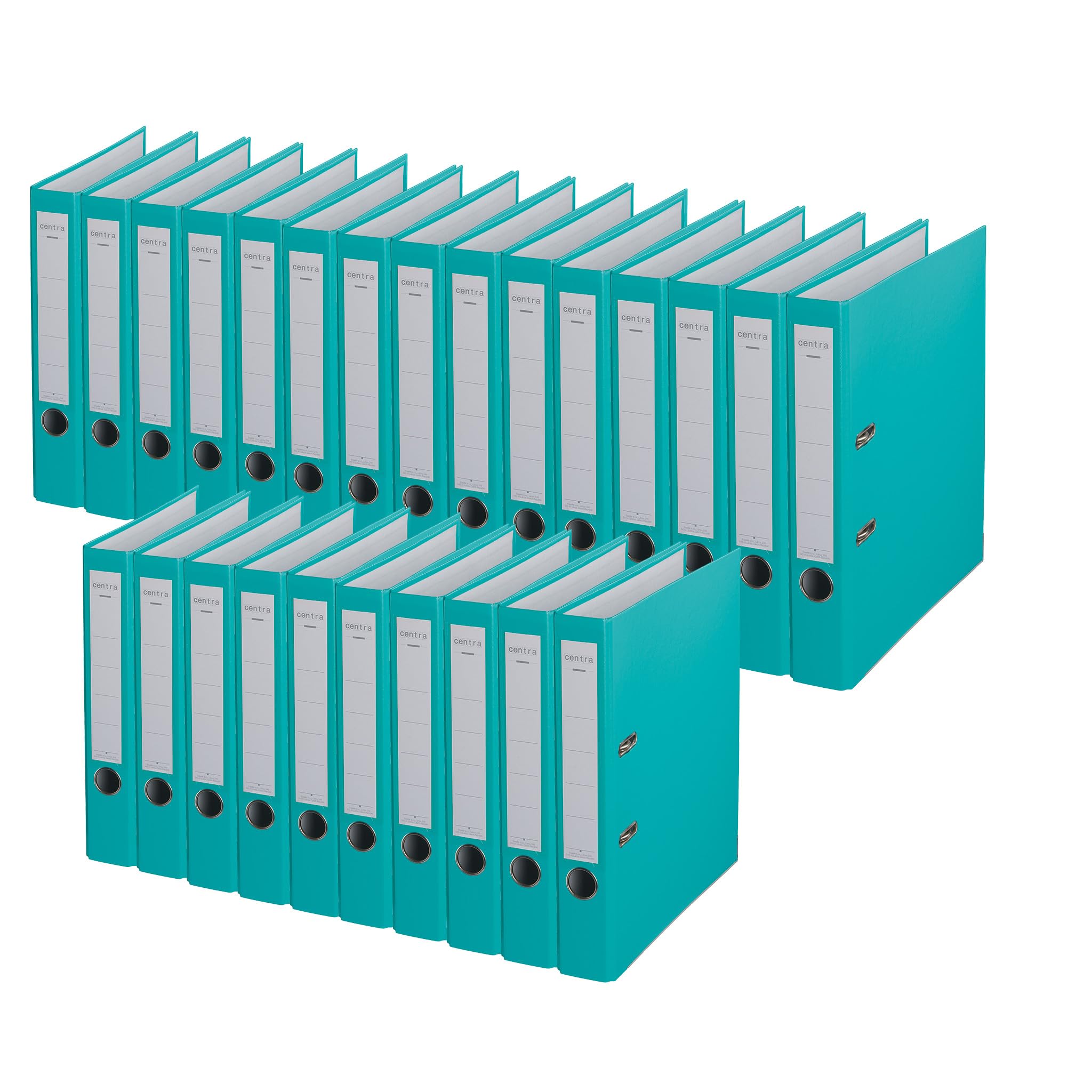 Centra Standard-Ordner (grauappe RC, mit PP-Folie kaschiert, A4, 5,2 cm Rückenbreite, Chromos) mint, 25 Stück