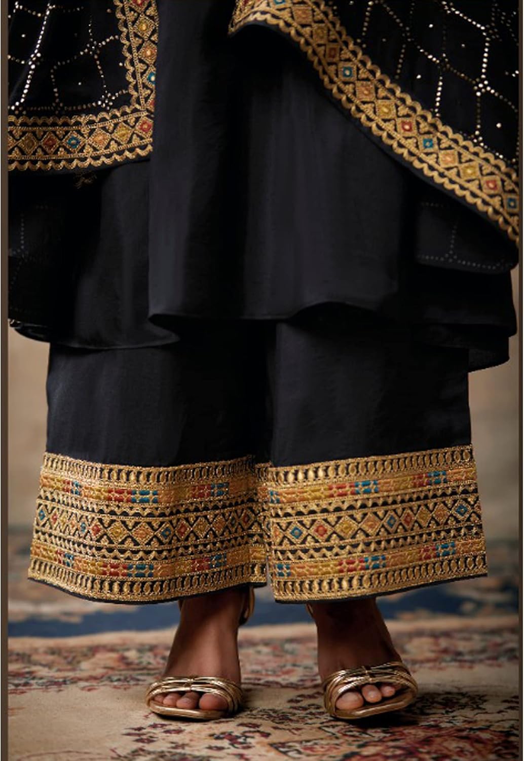 Girls Outfits Ready to Wear Mukaish Work Sangeet Function Wear Salwar Kameez Plazzo Suits