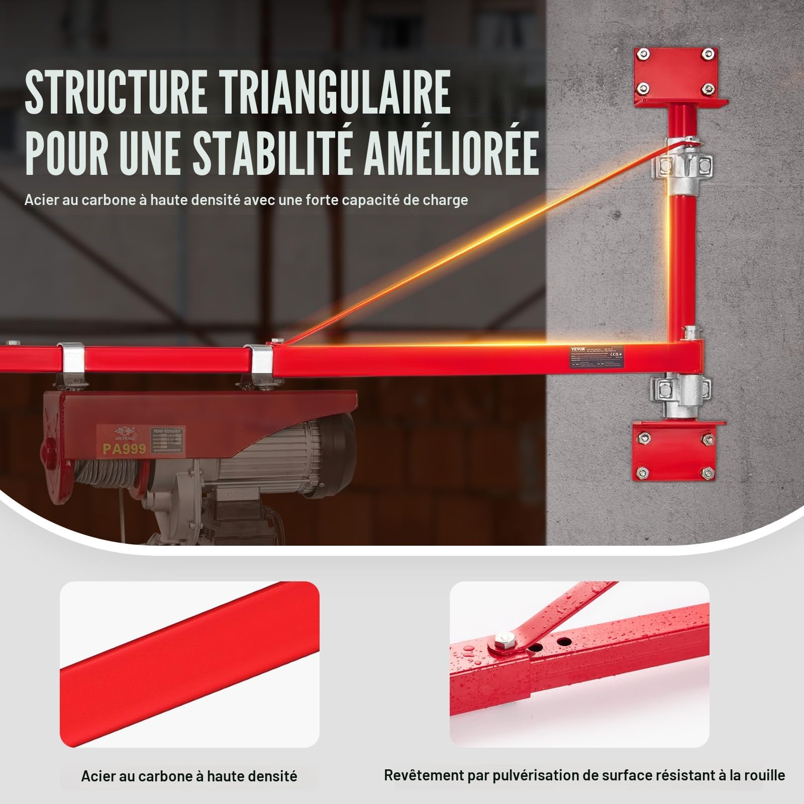 HODOY Elektrische Kabellier 220 V overbelasting elektrisch 200 kg 400 kg 600 kg 800 kg 1000 kg Bras pour le gru électrique