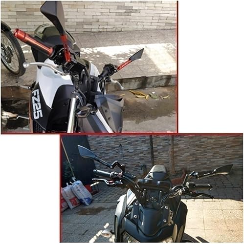 Miniatura 4 de Para Yamaha MT01 MT25 MT03 MT07 MT09 MT10 MT125 MT25 MT15 aluminio CNC motocicleta espejo retrovisor accesorio (color  naranja)