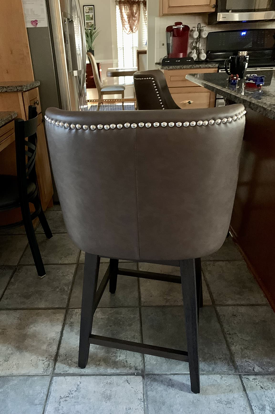 32/mo Finance CHITA Counter Height Swivel Barstool,26" H Seat Height